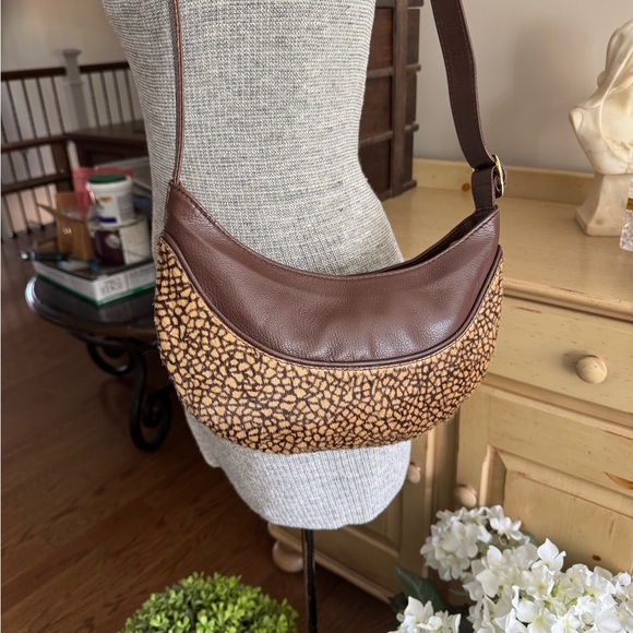 Borbonese leather/hide shoulder purse 👜 - Picture 2 of 14